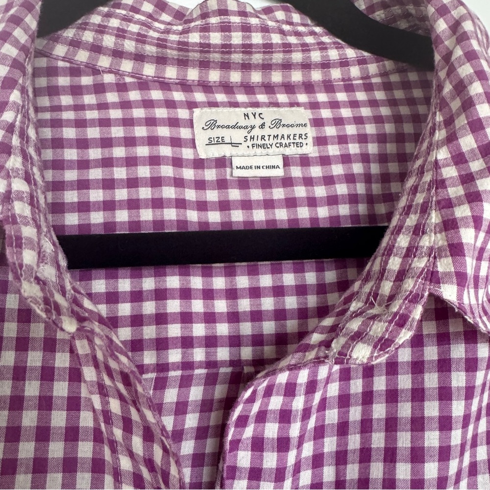 MADEWELL Broadway & Broome Women’s Gingham Boyshirt Button-Down Shirt Large EUC - Picture 5 of 12
